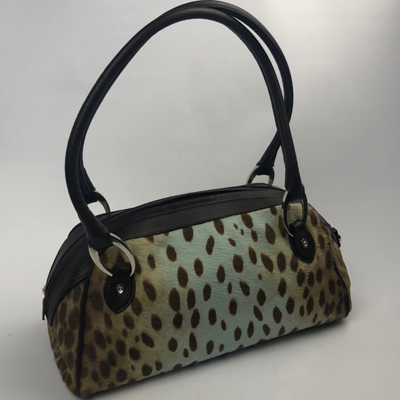 Judith Leiber Handbags - Judith Leiber animal print pony hair crystal